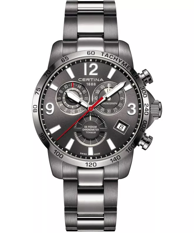 Zegarek męski Certina Sport DS Podium GMT Titanium Chrono C034.654.44.087.00 (C0346544408700)