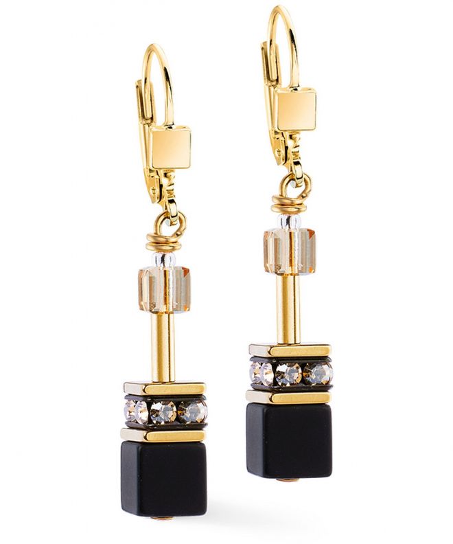 Kolczyki Coeur de Lion GeoCUBE® Iconic Precious Onyx