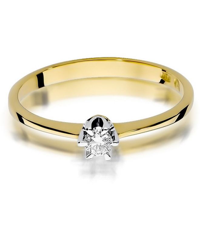 Pierścionek Bonore Simple Morsascoze złota próby 585 z diamentem 0,1 ct