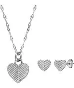 Naszyjnik Fossil Harlow Linear Texture Heart