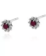 Kolczyki Bonore Crystal Molinellaz białego złota próby 585 z rubinem 0,15 ct