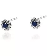 Kolczyki Bonore Crystal Comacchioz białego złota próby 585 z szafirem 0,15 ct