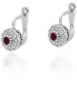 Kolczyki Bonore Crystal Lagosantoz białego złota próby 585 z rubinem 0,15 ct