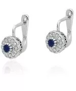 Kolczyki Bonore Crystal Mirabelloz białego złota próby 585 z szafirem 0,15 ct