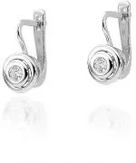 Kolczyki Bonore Midnight Rivergaroz białego złota próby 585 z diamentem 0,1 ct