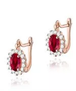 Kolczyki Bonore ze Złota próby 585 z rubinem 1,2 ct