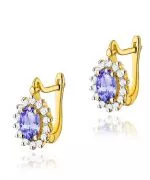 Kolczyki Bonore ze Złota próby 585 z tanzanitem 0,8 ct