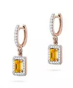 Kolczyki Bonore ze Złota próby 585 z cytrynem 1,2 ct