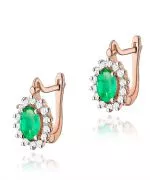 Kolczyki Bonore ze Złota próby 585 ze szmaragdem 0,8 ct