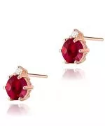 Kolczyki Bonore ze Złota próby 585 z rubinem 1,2 ct