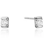 Kolczyki Bonore Elegant Corniglioz białego złota próby 585 z diamentem 0,1 ct