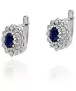 Kolczyki Bonore Crystal Alfonsinez białego złota próby 585 z szafirem 0,7 ct