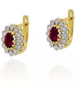 Kolczyki Bonore Crystal La Maddalenaze złota próby 585 z rubinem 0,6 ct