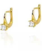 Kolczyki Bonore Elegant Cinquefrondize złota próby 585 z diamentem 0,2 ct