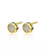 Kolczyki Bonore ze Złota próby 585 z diamentem 0,09 ct