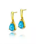 Kolczyki Bonore ze Złota próby 585 z topazem 2,8 ct