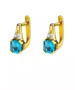 Kolczyki Bonore ze Złota próby 585 z topazem 2,2 ct