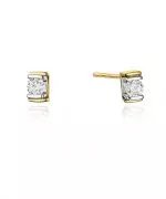 Kolczyki Bonore ze Złota próby 585 z diamentem 0,2 ct