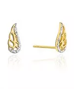 Kolczyki Bonore ze Złota próby 585 z diamentem 0,06 ct