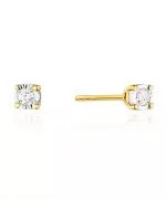 Kolczyki Bonore ze Złota próby 585 z diamentem 0,16 ct