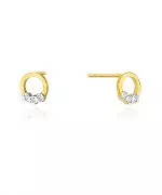 Kolczyki Bonore ze Złota próby 585 z diamentem 0,05 ct