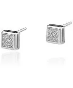 Kolczyki Bonore Elegant Cadoneghez białego złota próby 585 z diamentem 0,15 ct