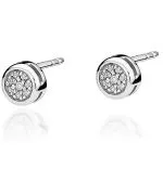 Kolczyki Bonore Elegant Vico Canavesez białego złota próby 585 z diamentem