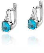 Kolczyki Bonore Elegant Riolunatoz białego złota próby 585 z topazem 1,1 ct