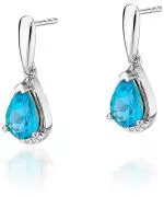 Kolczyki Bonore Crystal Baricellaz białego złota próby 585 z topazem 1,4 ct