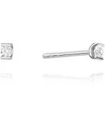 Kolczyki Bonore Elegant Ceregnanoz białego złota próby 585 z diamentem 0,04 ct