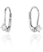Kolczyki Bonore Elegant Ligosulloz białego złota próby 585 z diamentem 0,1 ct