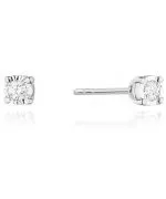 Kolczyki Bonore Elegant Povolettoz białego złota próby 585 z diamentem 0,08 ct