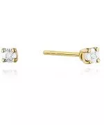 Kolczyki Bonore Elegant Castellabateze złota próby 585 z diamentem 0,01 ct