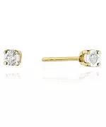 Kolczyki Bonore Elegant Roccadaspideze złota próby 585 z diamentem 0,03 ct