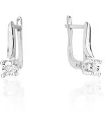 Kolczyki Bonore Elegant Tricesimoz białego złota próby 585 z diamentem 0,03 ct