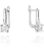 Kolczyki Bonore Elegant Verzegnisz białego złota próby 585 z diamentem 0,08 ct