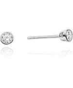 Kolczyki Bonore Elegant Pordenonez białego złota próby 585 z diamentem 0,1 ct