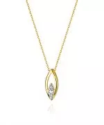 Łańcuszek Bonore 42 - 45 cm ze Złota próby 585 z diamentem 0,08 ct