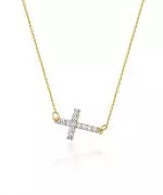 Łańcuszek Bonore 42 - 45 cm ze Złota próby 585 z diamentem 0,06 ct