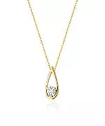 Łańcuszek Bonore 42 - 45 cm ze Złota próby 585 z diamentem 0,08 ct