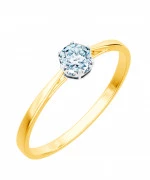 Pierścionek Bonore Elegant Cremellaze złota próby 585 z diamentem 0,4 ct
