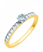 Pierścionek Bonore Crystal Terrazzoze złota próby 585 z diamentem 0,5 ct