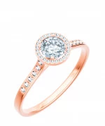 Pierścionek Bonore Crystal Spoltorez różowego złota próby 585 z diamentem 1 ct