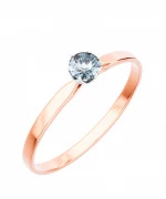 Pierścionek Bonore Elegant Rolettoz różowego złota próby 585 z diamentem 0,4 ct
