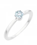 Pierścionek Bonore Elegant Curcurisz białego złota próby 585 z diamentem 0,4 ct