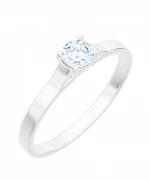 Pierścionek Bonore Elegant Ollastraz białego złota próby 585 z diamentem 0,4 ct