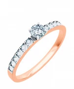 Pierścionek Bonore Crystal Salascoz różowego złota próby 585 z diamentem 0,4 ct
