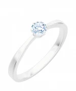Pierścionek Bonore Elegant Samugheoz białego złota próby 585 z diamentem 0,4 ct
