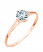 Pierścionek Bonore Elegant Secinaroz różowego złota próby 585 z diamentem 1 ct