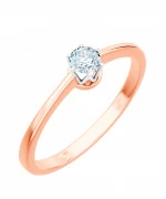 Pierścionek Bonore Elegant Usseauxz różowego złota próby 585 z diamentem 0,5 ct